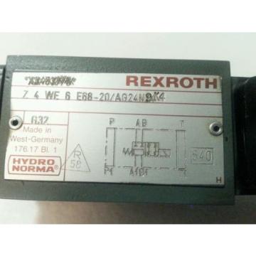 REXROTH HYDRAULIC VALVE Z4WE-6-E68-20/AG24N9K4 24VDC Z4WE-6-E68-20 AG24N9K4