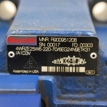 Rexroth 4WRZE25W6-220-70/6EG24N9ETK31/A1D3V Valve, 3DREPE6C-20/25EG24N9K31/A1V.