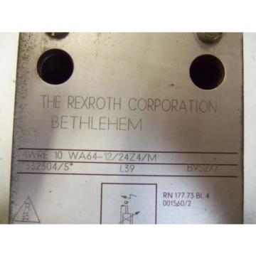 REXROTH PROPORTIONAL VALVE 4WRE 10 WA64-12/24Z2/M *NEW*