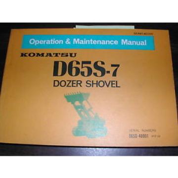 Komatsu NEEDLE ROLLER BEARING D65S-7  OPERATION  MAINTENANCE  MANUAL  TRACK LOADER SHOVEL OPERATOR GUIDE