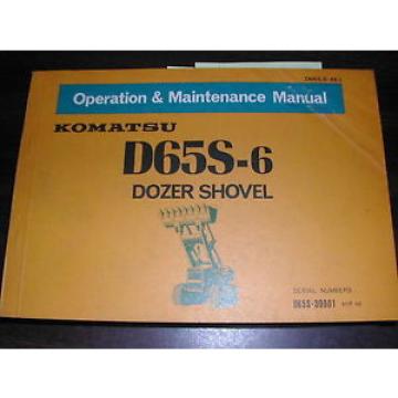 Komatsu NEEDLE ROLLER BEARING D65S-6  OPERATION  MAINTENANCE  MANUAL  TRACK LOADER SHOVEL OPERATOR GUIDE