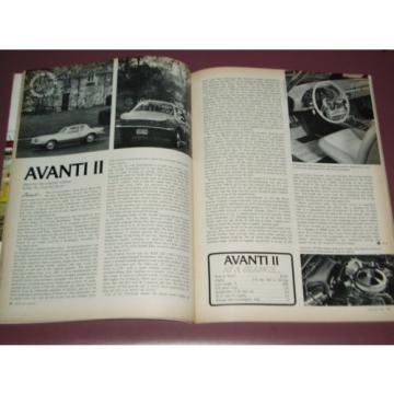 1966 AVANTI II - VOLVO 1800S -ROAD &amp; TRACK TEST DATA/STUDEBAKER/vs57/sn60/paxton