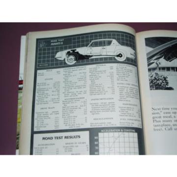 1966 AVANTI II - VOLVO 1800S -ROAD &amp; TRACK TEST DATA/STUDEBAKER/vs57/sn60/paxton