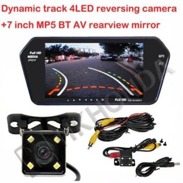 7&#034; inch Screen BT MP5 + 4LED Car Track Dynamic Trajectory Rearview CCD Camera