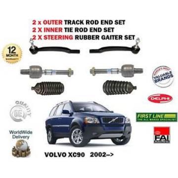 FOR VOLVO XC90 2002-&gt; 2x INNER 2x OUTER TRACK TIE RACK STEERING ROD END + BOOTS