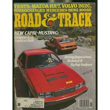 ROAD &amp; TRACK MAGAZINE AUGUST 1978 NEW CAPRI-MUSTANG MAZDA RX-7 VOLVO 262C