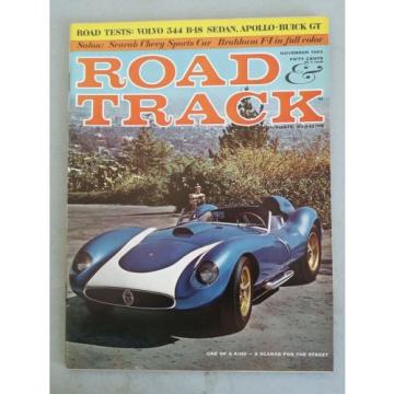 Road &amp; Track Magazine November 1963 Buick Apollo GT - Scarab - Rover 2000 Volvo