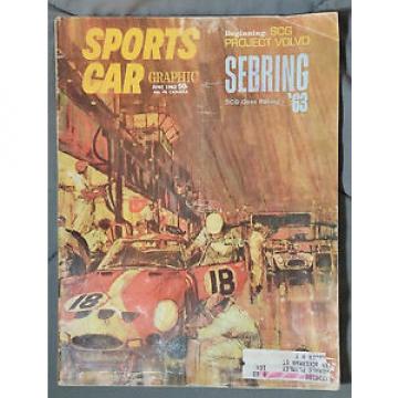 SPORTS CAR GRAPHIC MAGAZINE 1963 JUNE PROJECT VOLVO SEBRING RACING TRACK