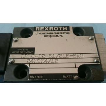 Rexroth Valve DBWC-B2-51/315-6AG 24N9K4/12 Used IN EXCELLENT CONDITION
