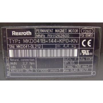 REXROTH INDRAMAT  PERMANENT MAGNET MOTOR  MKD041B-144-KP0-KN   60 Day Warranty!