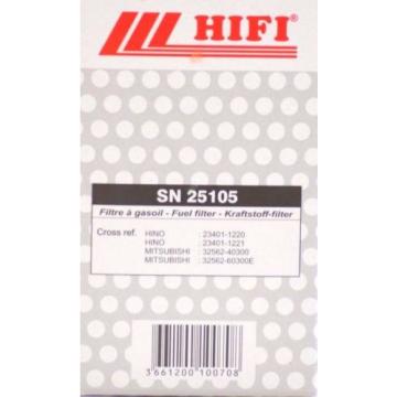 Fuel Filter SN 25105 by HIFI FILTER for KOBELCO part # VHS234011640