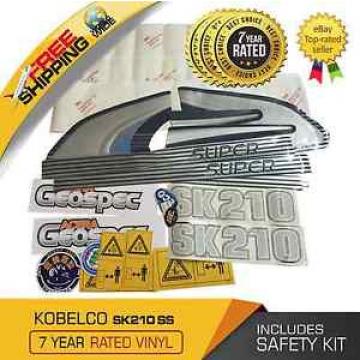 KOBELCO SK210 Super Series Decal Set SK Excavator Stickers Kit + Safety Stickers
