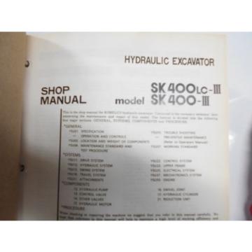 KOBELCO SK400LC III SK400 III HYDRAULIC EXCAVATOR SHOP MANUAL