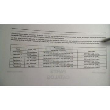 Kobelco SK135SR-1E SK135SRLC-1E Excavator Parts Manual S3YY00010ZE-05 NA 4/05