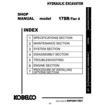 KOBELCO 17SR TIER 4 COMPACT EXCAVATOR SERVICE MANUAL