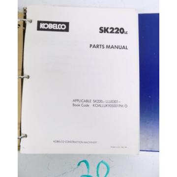 Kobelco SK220 LC  SK220LC Parts Manual Catalog