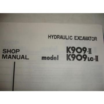 Kobelco 909 K909 K909-II 909LC-II Excavator SHOP MANUAL PARTS Catalog Service