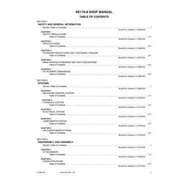 KOBELCO SK170-8 TIER 3 EXCAVATOR SERVICE SHOP MANUAL