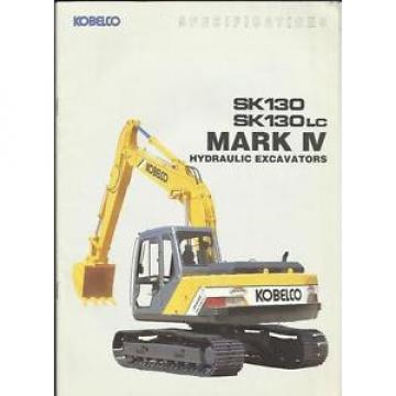 KOBELCO MARK IV SK 210  HYDRAULIC EXCAVATOR CONSTRUCTION TRUCK BROCHURE MID 90&#039;s