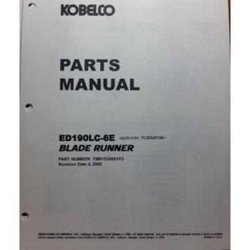 Kobelco ED190LC-6E S/N YL03U0136- Hydraulic Excavator Parts Catalog Manual 4/05