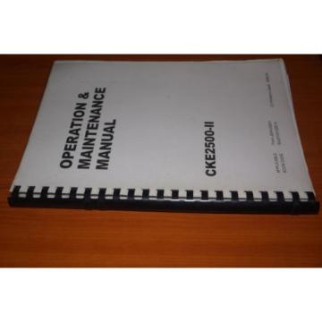 Kobelco Operation &amp; Maintenance Manual CKE2500-II