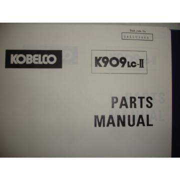Kobelco K909 K909-II 909LC-II Excavator SHOP MANUAL PARTS Catalog Service Engine
