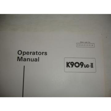 Kobelco K909 K909-II 909LC-II Excavator SHOP MANUAL PARTS Catalog Service Engine