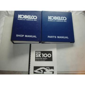 Kobelco SK100 HYD Excavator Factory SHOP MANUAL PARTS OPERATORS Catalog Service