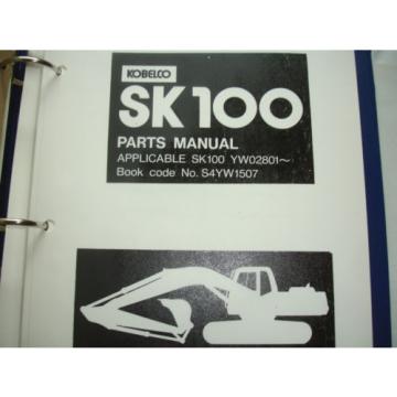 Kobelco SK100 HYD Excavator Factory SHOP MANUAL PARTS OPERATORS Catalog Service