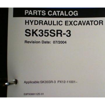 Kobelco SK35SR-3 S/N PX12-11001- Hydraulic Excavator Parts Catalog Manual 7/04