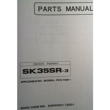 Kobelco SK35SR-3 S/N PX12-11001- Hydraulic Excavator Parts Catalog Manual 7/04