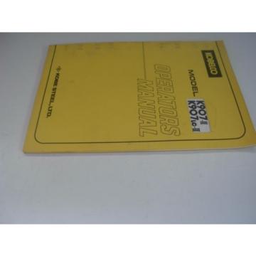 Kobelco  K907-ll , K907LC-ll Excavator Operator&#039;s Manual , s/n #&#039;s listed