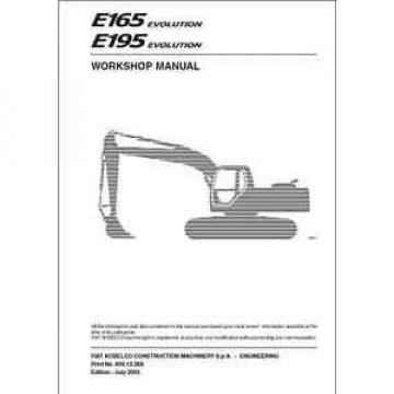 Fiat Kobelco E165 E195 Evolution Crawler Excavator Workshop Manual (0196)