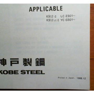 Kobelco K912-II S/N LC2301- K912LC-II S/N YC0301- Breaker Parts Manual S3LC7002