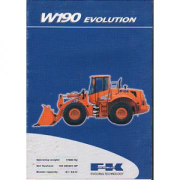 Fiat Kobelco &#034;W190 Evolution&#034; Wheel Tractor Loader Shovel Brochure Leaflet