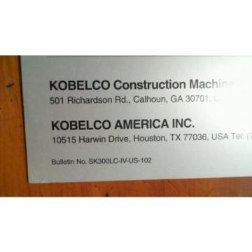 Kobelco SK300LC Mark IV Hydraulic Excavator Brochure SK300LC-IV-US-102