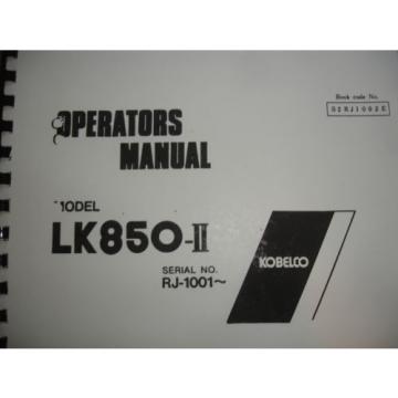 Kobelco LK850-II Wheel Loader SHOP MANUAL PARTS OPs Engine Catalog Service OEM
