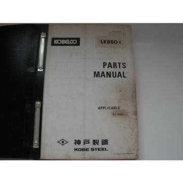 Kobelco LK850 ll Wheel Loader Parts manual , s/n&#039;s RJ-1004-up .