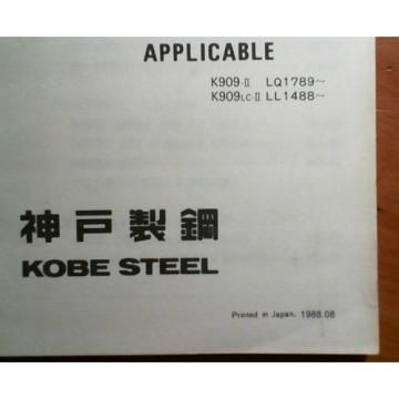 Kobelco K909-II S/N LQ1789- K909LC-II LL1488- Dismantle Attachment Parts Manual