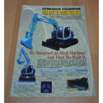 Kobelco SK115SR Excavator Brochure Prospekt