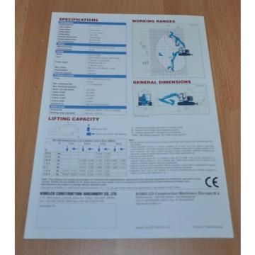 Kobelco SK115SR Excavator Brochure Prospekt