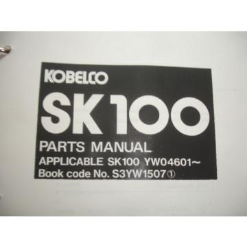 Kobelco SK100 Hyd Excavator Factory Parts MANUAL Catalog List Service Shop OEM