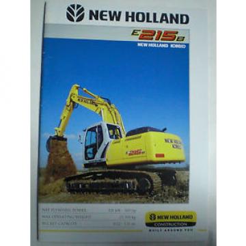 NEW HOLLAND E 215 B KOBELCO RAUPENBAGGER PROSPEKT SALES BROCHURE ENGLISCH