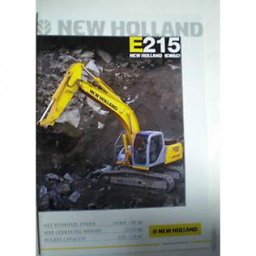 NEW HOLLAND E215 KOBELCO RAUPENBAGGER BAGGER PROSPEKT SALES BROCHURE ENGLISCH