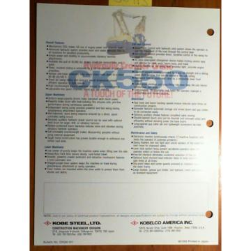 Kobelco CK550  Hydraulic Crawler Crane Brochure CK550-101