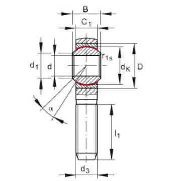 FAG low noise bearing nsk Rod ends - GAKSR25-PS