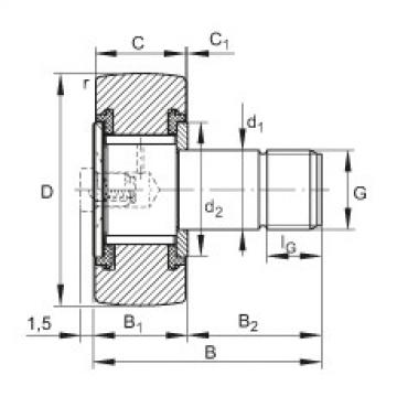 FAG equivalent skf numbor for bearing 1548817 Stud type track rollers - KRV19-PP