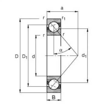 FAG ntn flange bearing dimensions Angular contact ball bearings - 7309-B-XL-MP