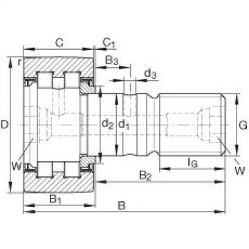 FAG nsk bearing series Stud type track rollers - PWKR90-2RS-RR-XL