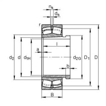 FAG ntn flange bearing dimensions Spherical roller bearings - 23218-E1-XL-K-TVPB + AHX3218